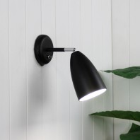 Oriel Lighting-SALEM W SWITCH Adjustable Wall Light -Black / White